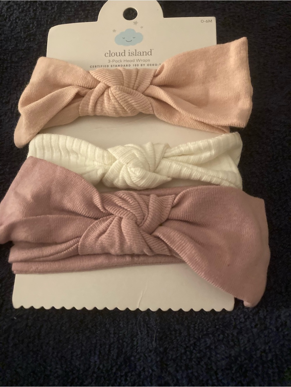 cloud island Baby Knot Headwraps - 3-Pack in Blush, Cream & Mauve